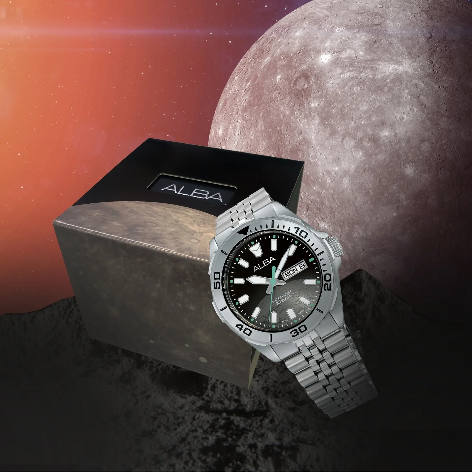 ALBA AV3575X ACTIVE QUARTZ STAINLESS STEEL MEN WATCH - Image 2