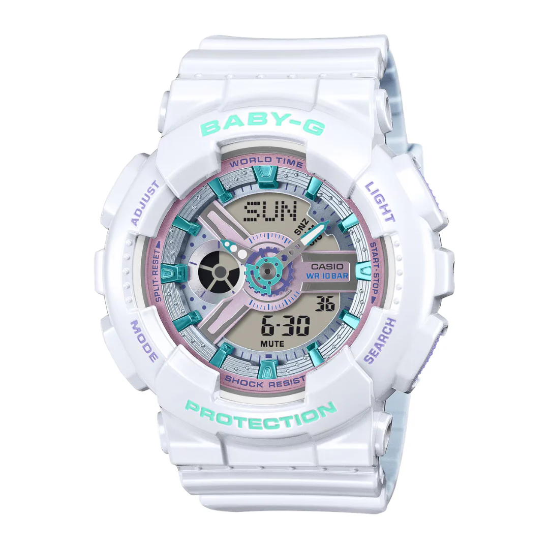 CASIO BABY-G BA-110MC-7ADR ANALOG-DIGITAL WHITE WOMEN WATCH