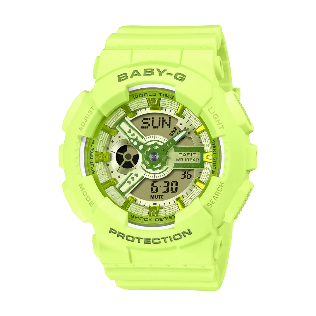 CASIO BABY-G BA-110YK-3ADR Y2K FRESH COLORS ANALOG-DIGITAL YELLOW WATCH