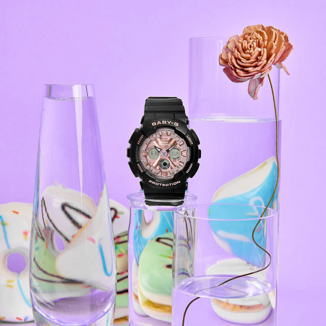 CASIO BABY-G BA-130-1A4DR ANALOG-DIGITAL BLACK PINK WOMEN WATCH - Image 3