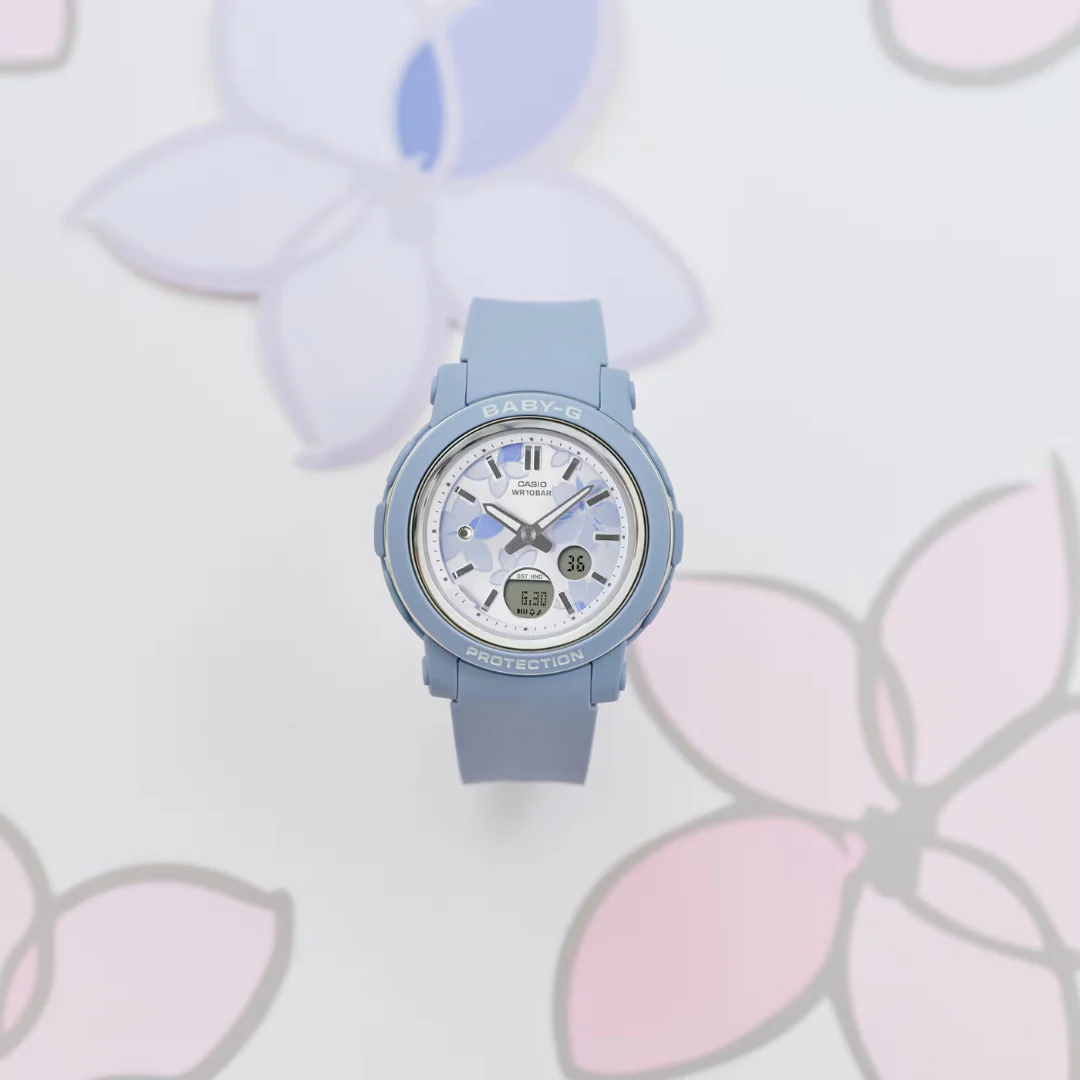 CASIO BABY-G BGA-290FL-2ADR FLOWER ANALOG-DIGITAL BLUE WOMEN WATCH - Image 2