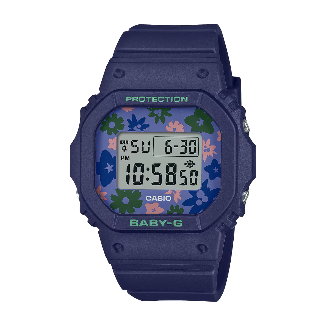 CASIO BABY-G BGD-565RP-2DR FLORAL THEME BLUE WOMEN WATCH