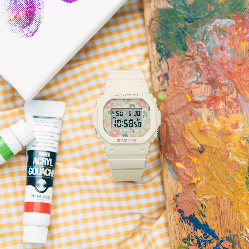 CASIO BABY-G BGD-565RP-7DR FLORAL THEME CREAM WOMEN WATCH - Image 5