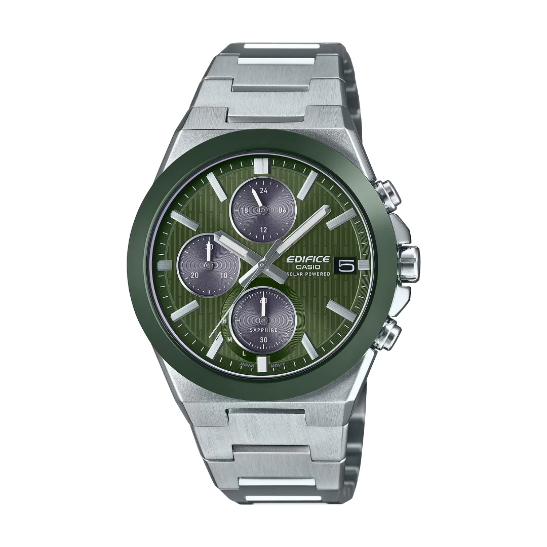 CASIO EDIFICE CERAMIC BEZEL EFS-S650D-3ADF SOLAR CHRONOGRAPH MEN WATCH