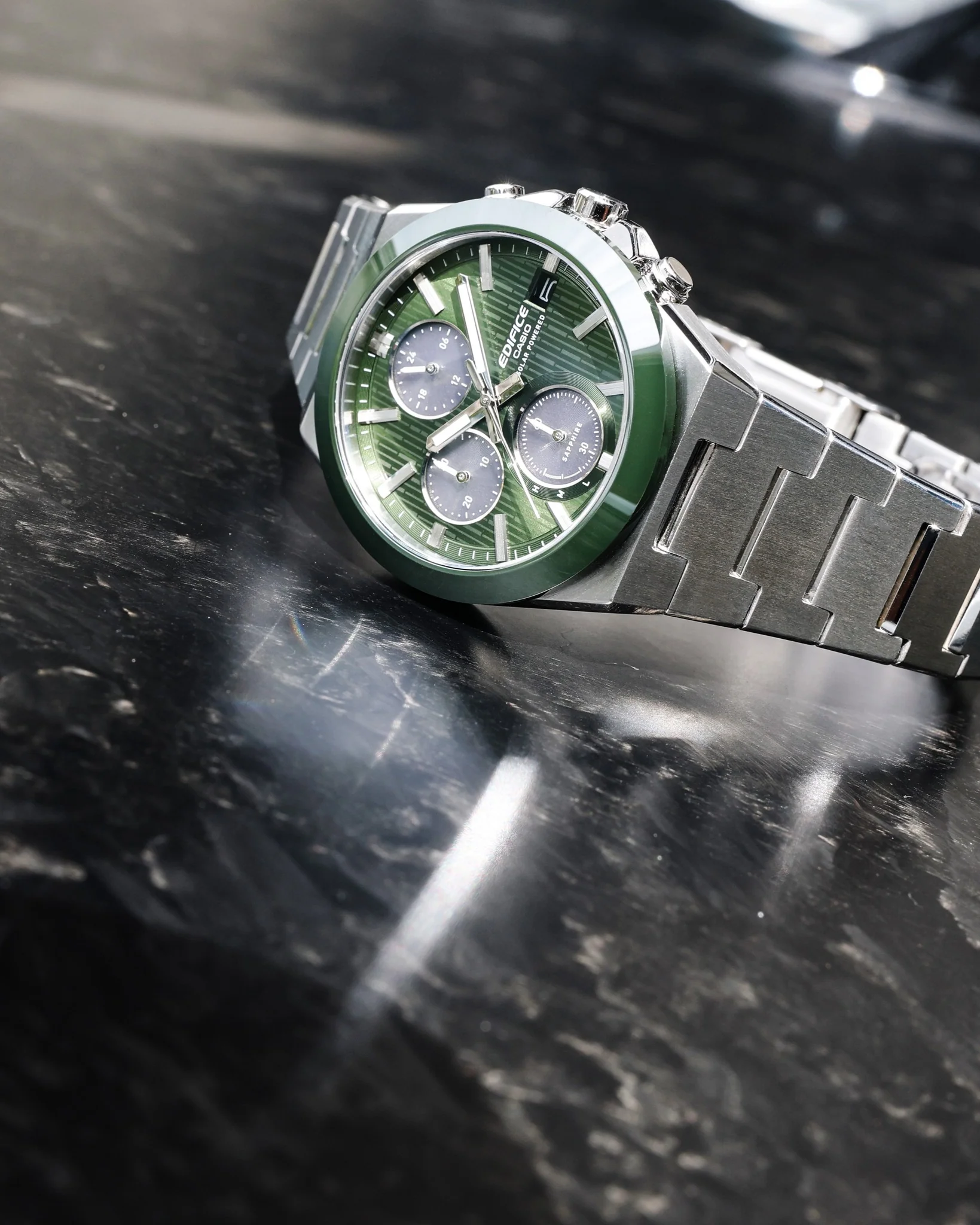CASIO EDIFICE CERAMIC BEZEL EFS-S650D-3ADF SOLAR CHRONOGRAPH MEN WATCH - Image 8