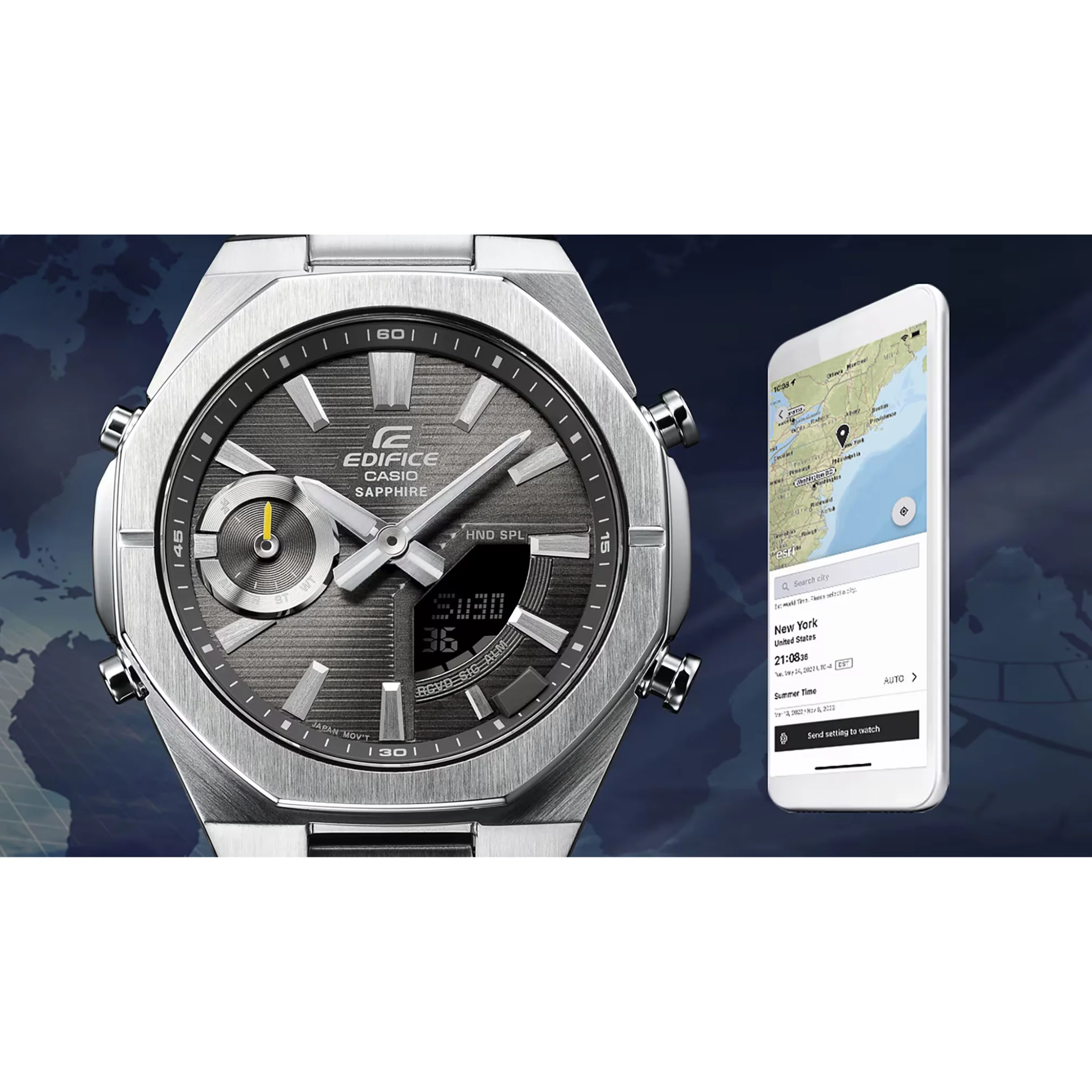 CASIO EDIFICE ECB-S10D-8ADF SMARTPHONE LINK MEN WATCH - Image 6