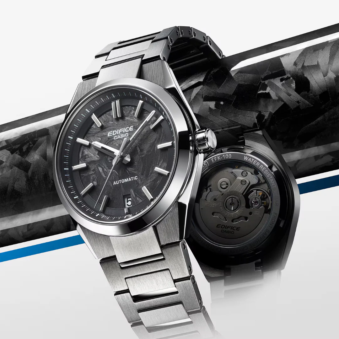CASIO EDIFICE EFK-100CD-1ADR AUTOMATIC FORGED CARBON MEN WATCH - Image 2