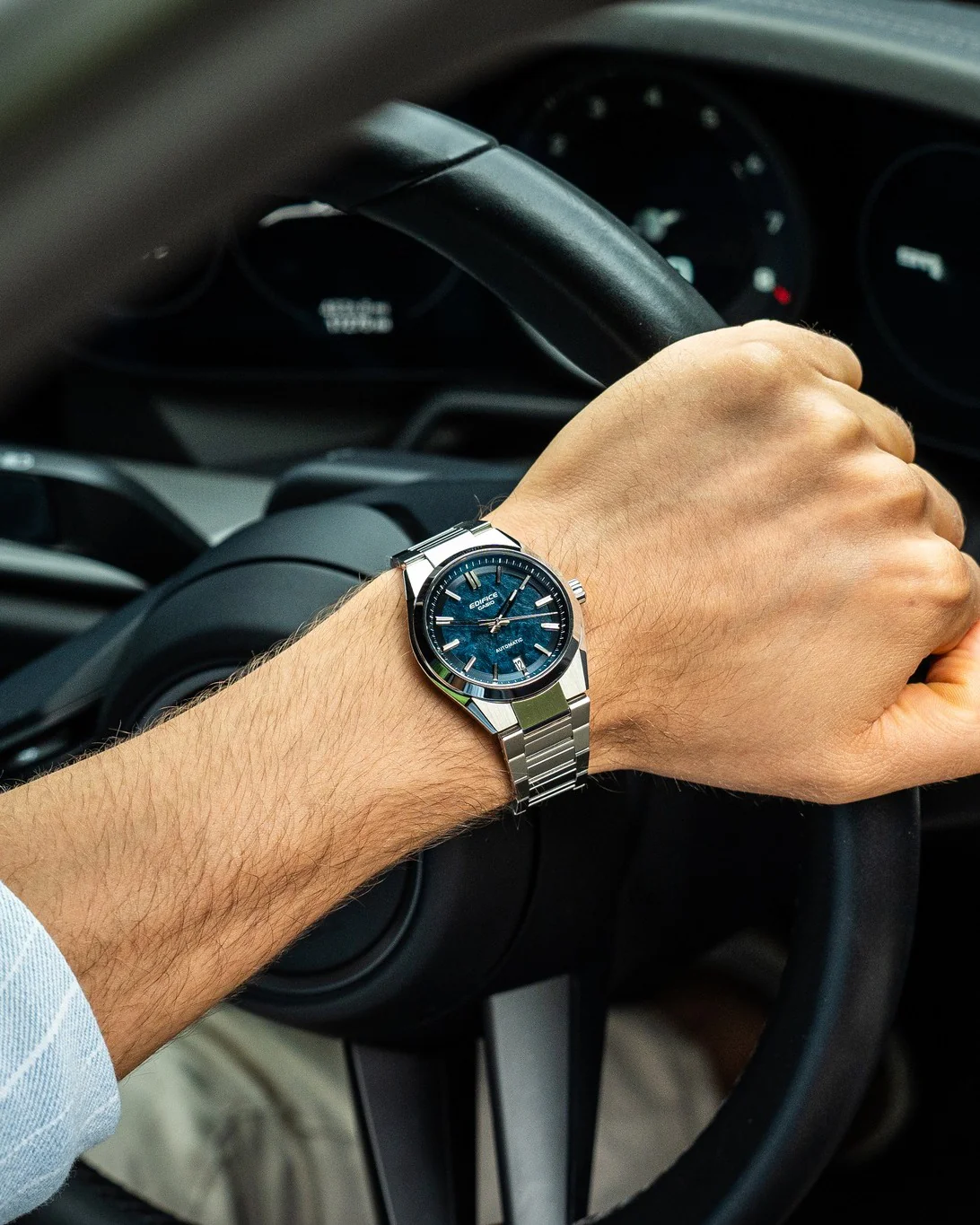 CASIO EDIFICE EFK-100D-2ADR AUTOMATIC STAINLESS STEEL MEN WATCH - Image 8