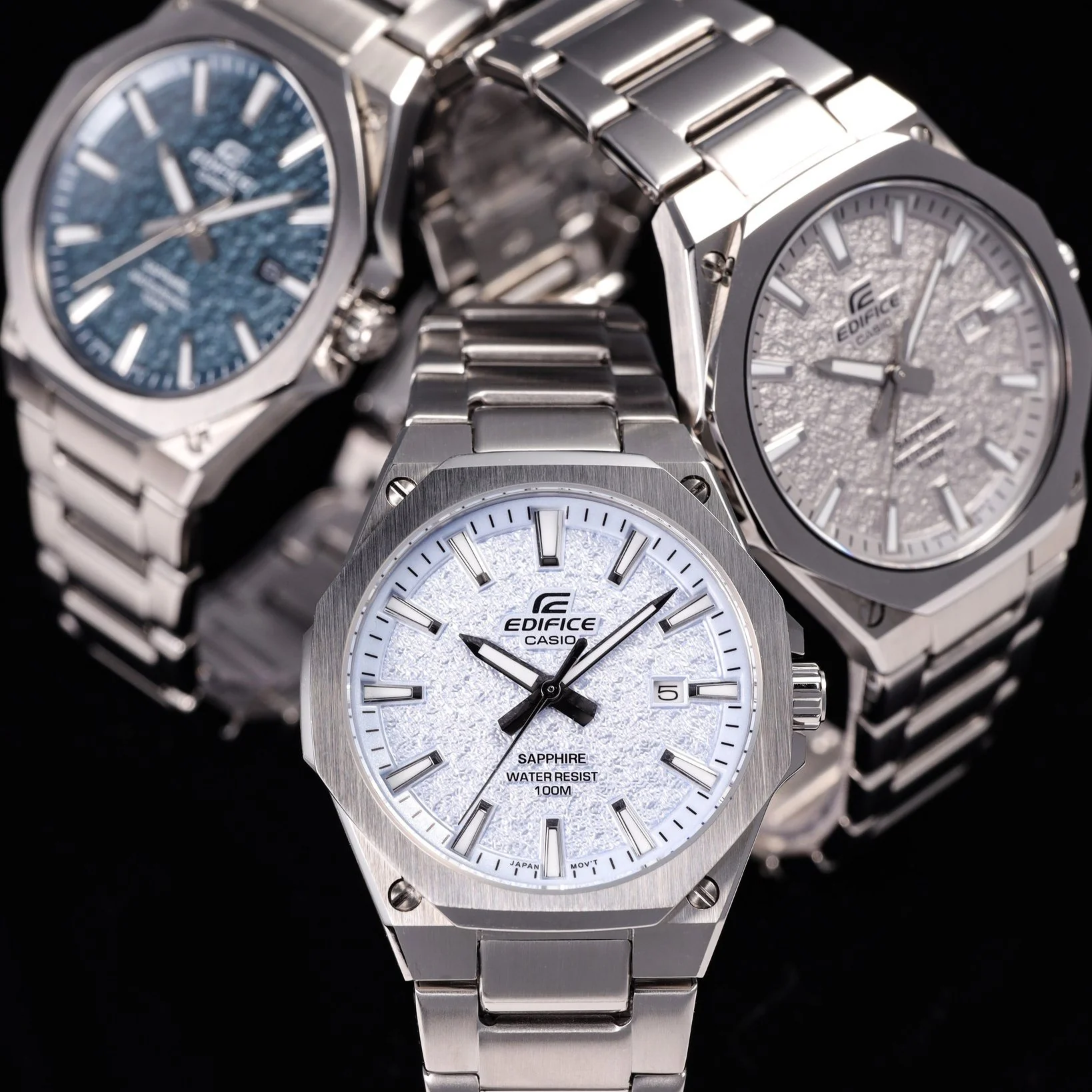 CASIO EDIFICE EFR-S108DE-2AVUDF QUARTZ 3 HAND ANALOG STAINLESS STEEL MEN WATCH - Image 4