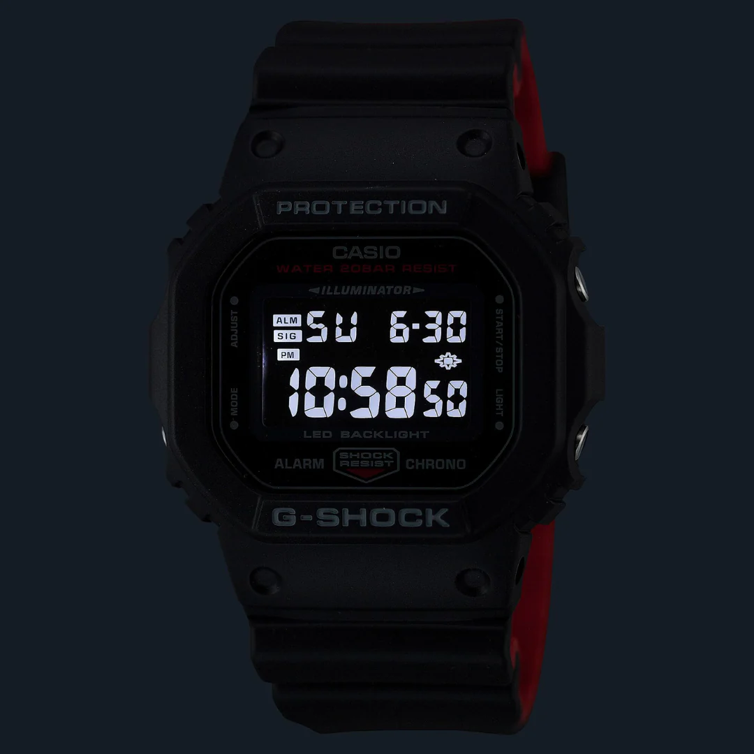 CASIO G-SHOCK DW-5600UHR-1DR STANDARD DIGITAL BLACK WATCH - Image 2