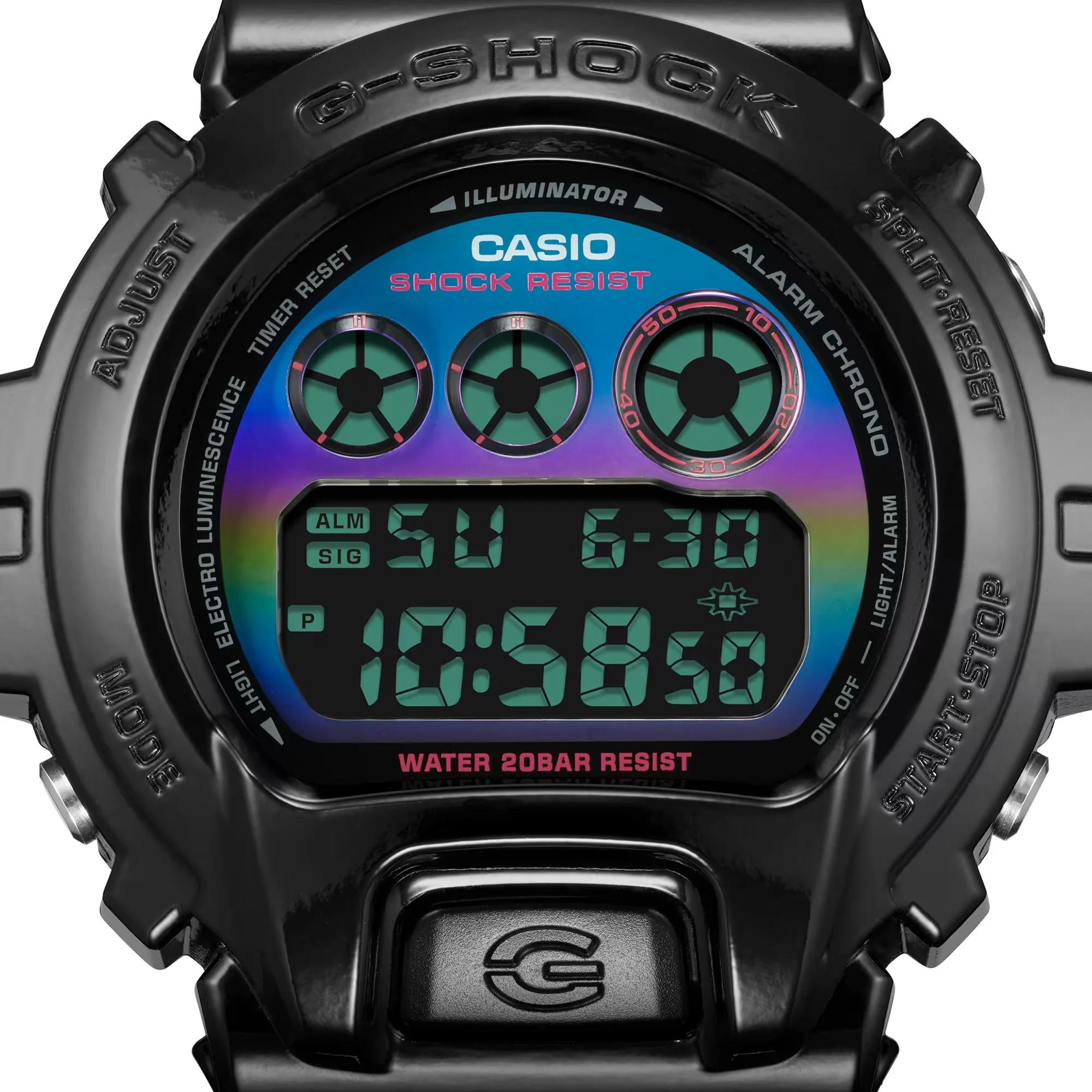 CASIO G-SHOCK DW-6900RGB-1DR VIRTUAL RAINBOW DIGITAL BLACK WATCH - Image 5