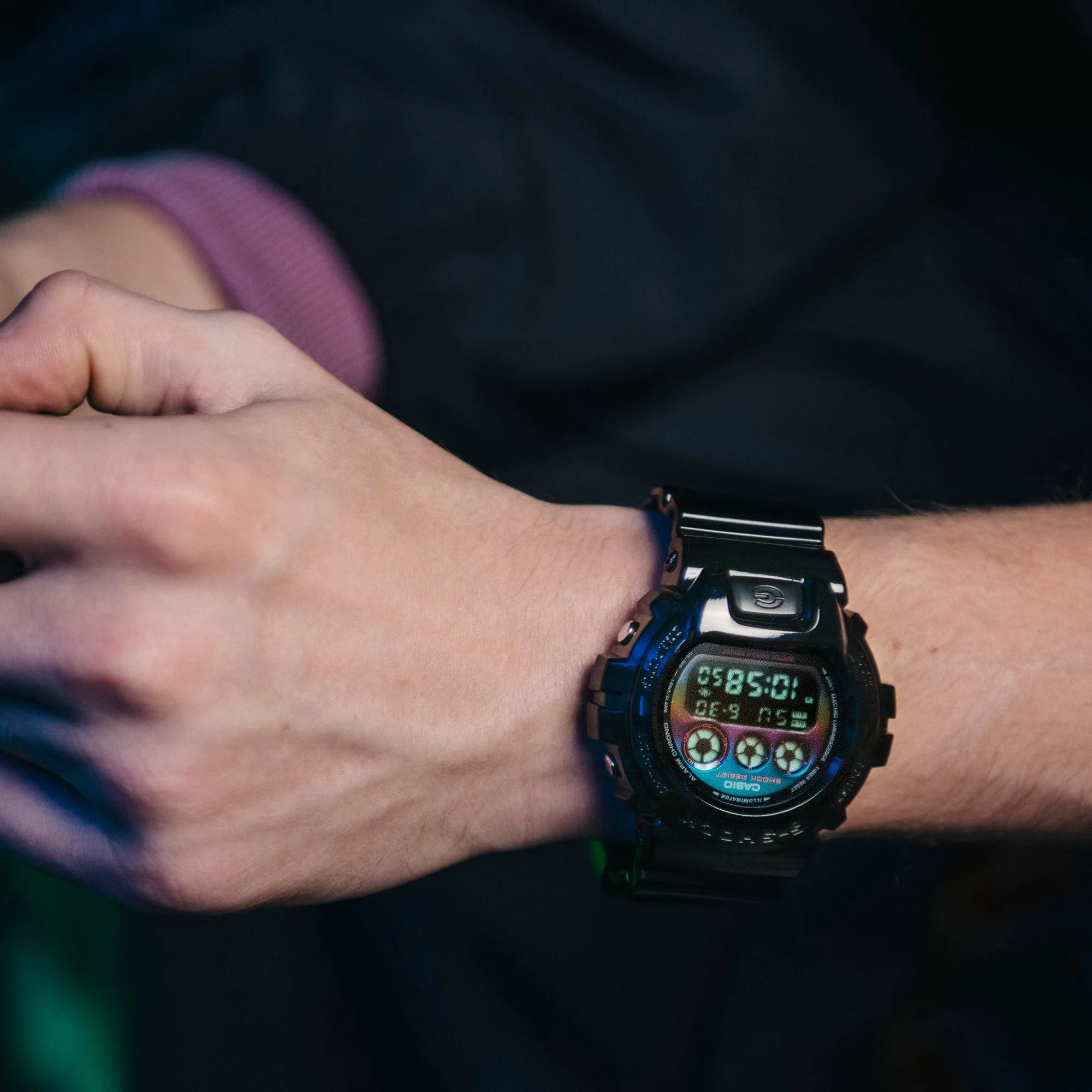 CASIO G-SHOCK DW-6900RGB-1DR VIRTUAL RAINBOW DIGITAL BLACK WATCH - Image 9