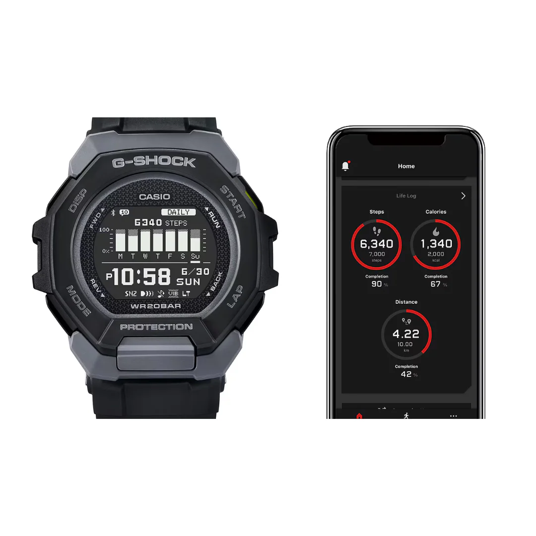 CASIO G-SHOCK G-SQUAD SPORTS GBD-300-1DR DIGITAL BLACK WATCH - Image 13