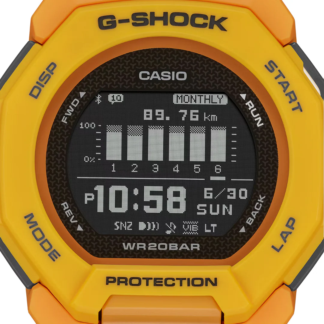 CASIO G-SHOCK G-SQUAD SPORTS GBD-300-9DR DIGITAL YELLOW WATCH - Image 5