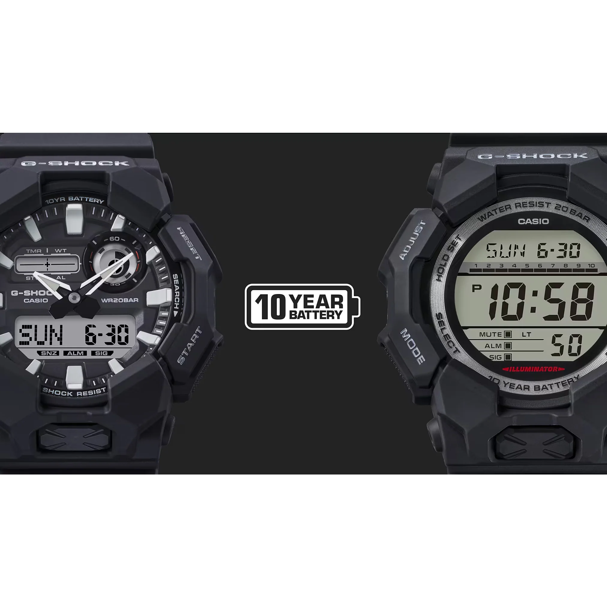 CASIO G-SHOCK GA-010-1A1DR STANDARD ANALOG-DIGITAL BLACK WATCH - Image 4