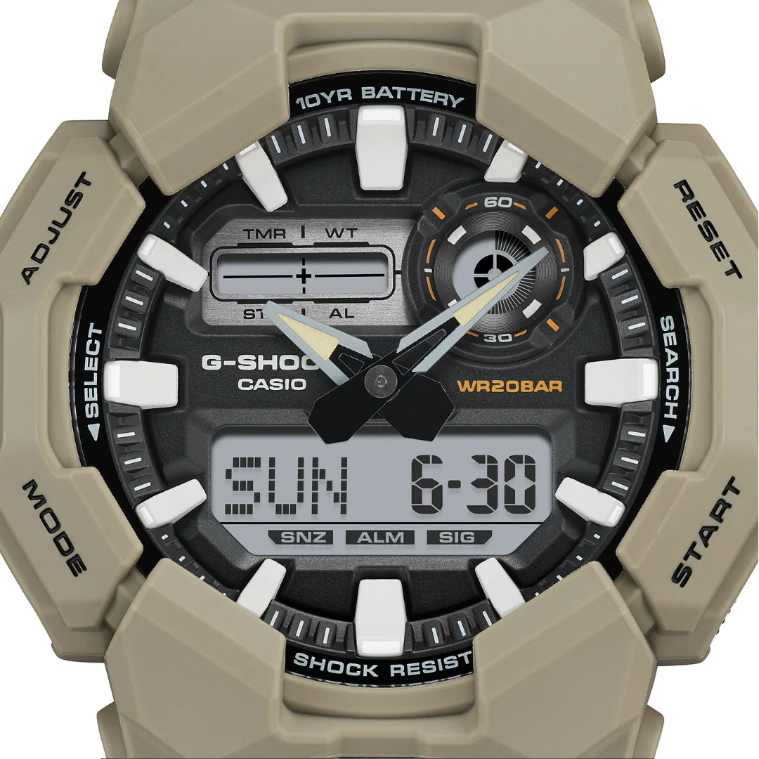 CASIO G-SHOCK GA-010-5ADR STANDARD ANALOG-DIGITAL BROWN WATCH - Image 6