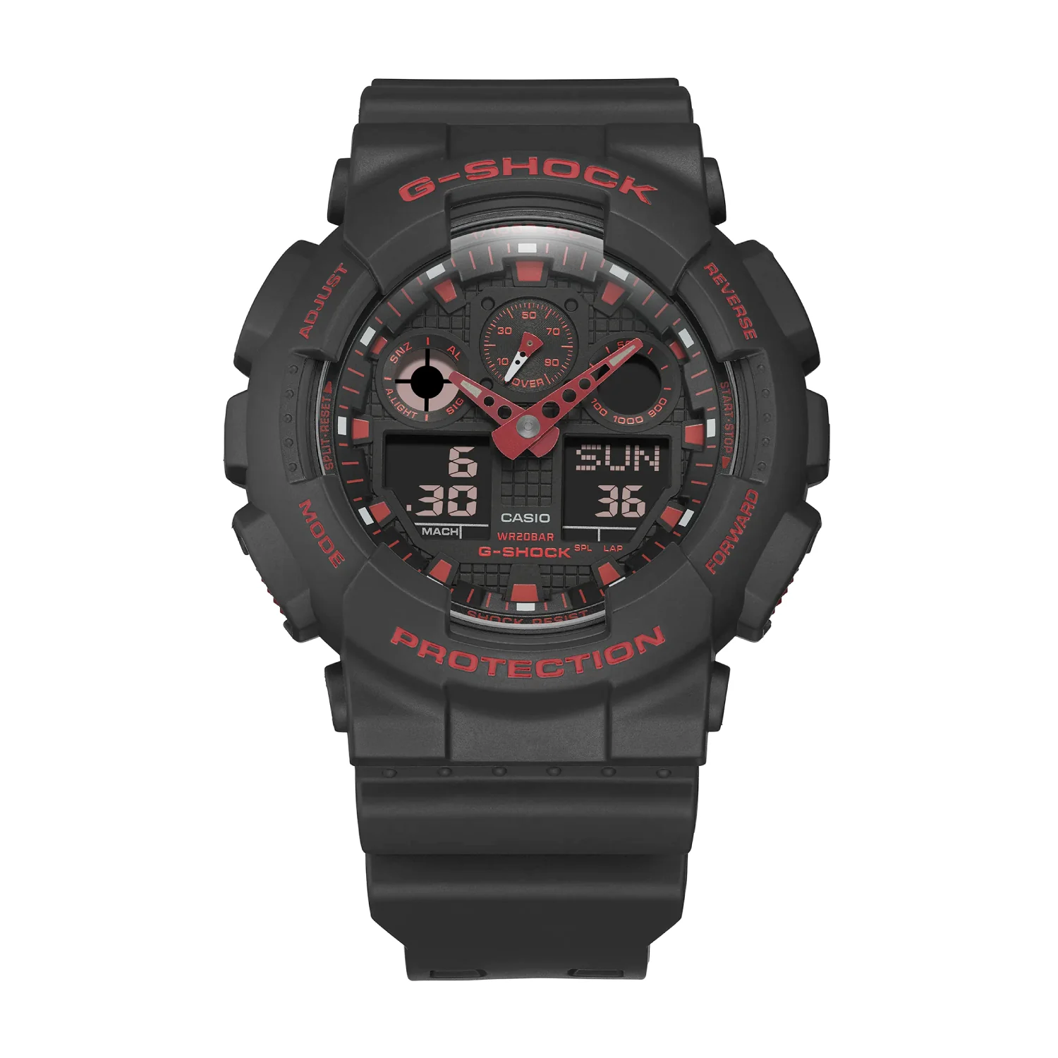 CASIO G-SHOCK GA-100BNR-1ADR SPECIAL COLOUR MODELS BLACK WATCH - Image 2
