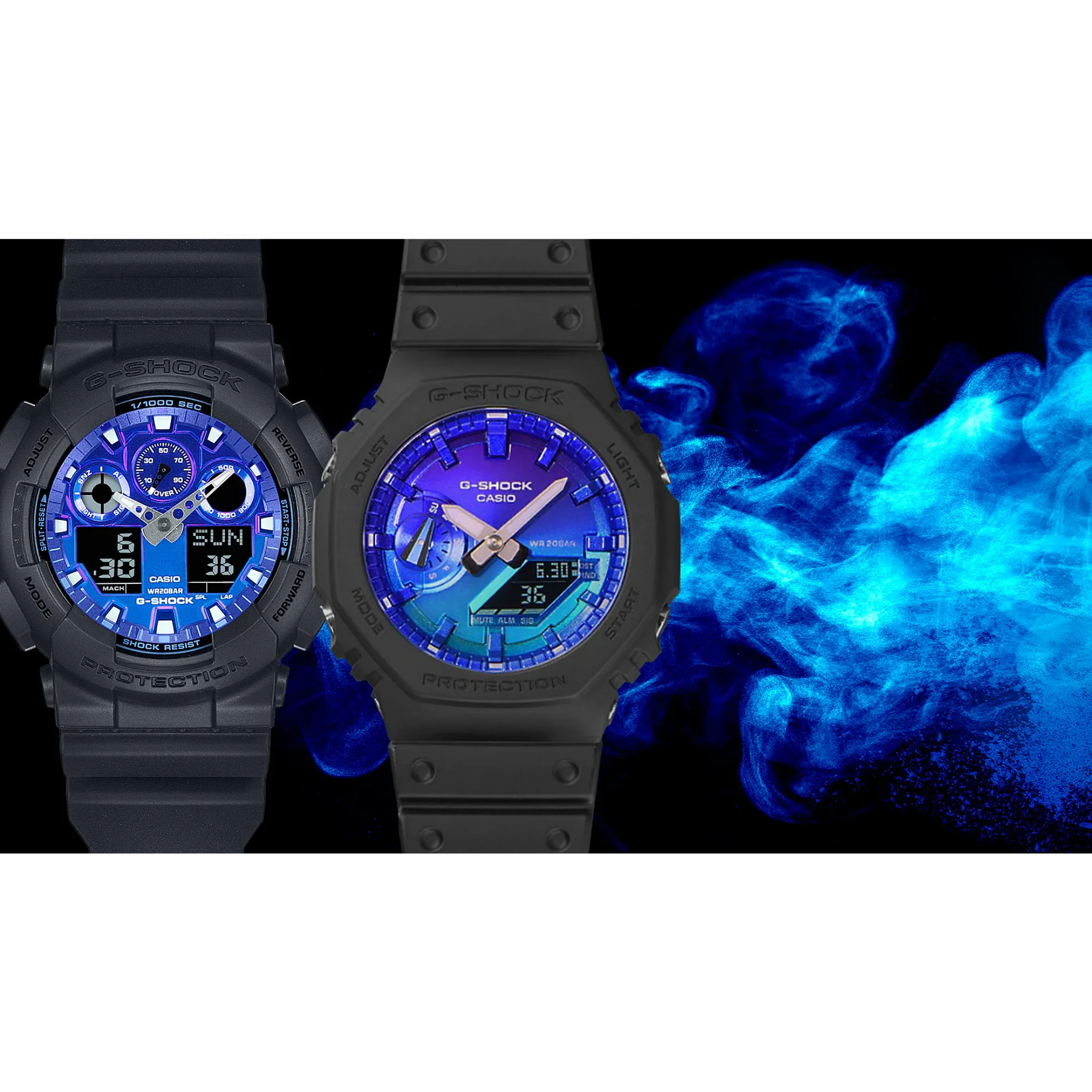 CASIO G-SHOCK GA-100FL-1ADR STANDARD ANALOG-DIGITAL BLUE MEN WATCH - Image 10