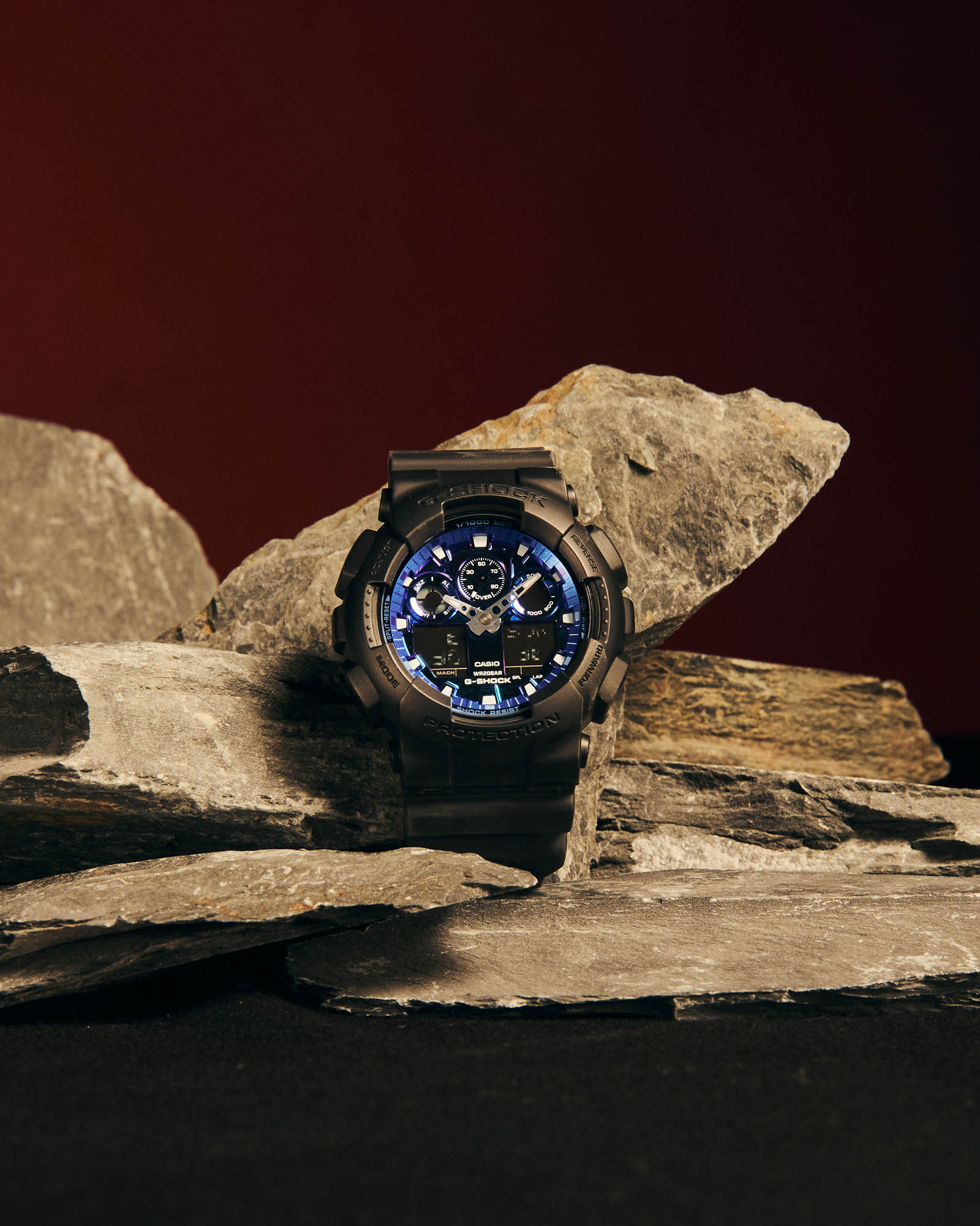 CASIO G-SHOCK GA-100FL-1ADR STANDARD ANALOG-DIGITAL BLUE MEN WATCH - Image 14