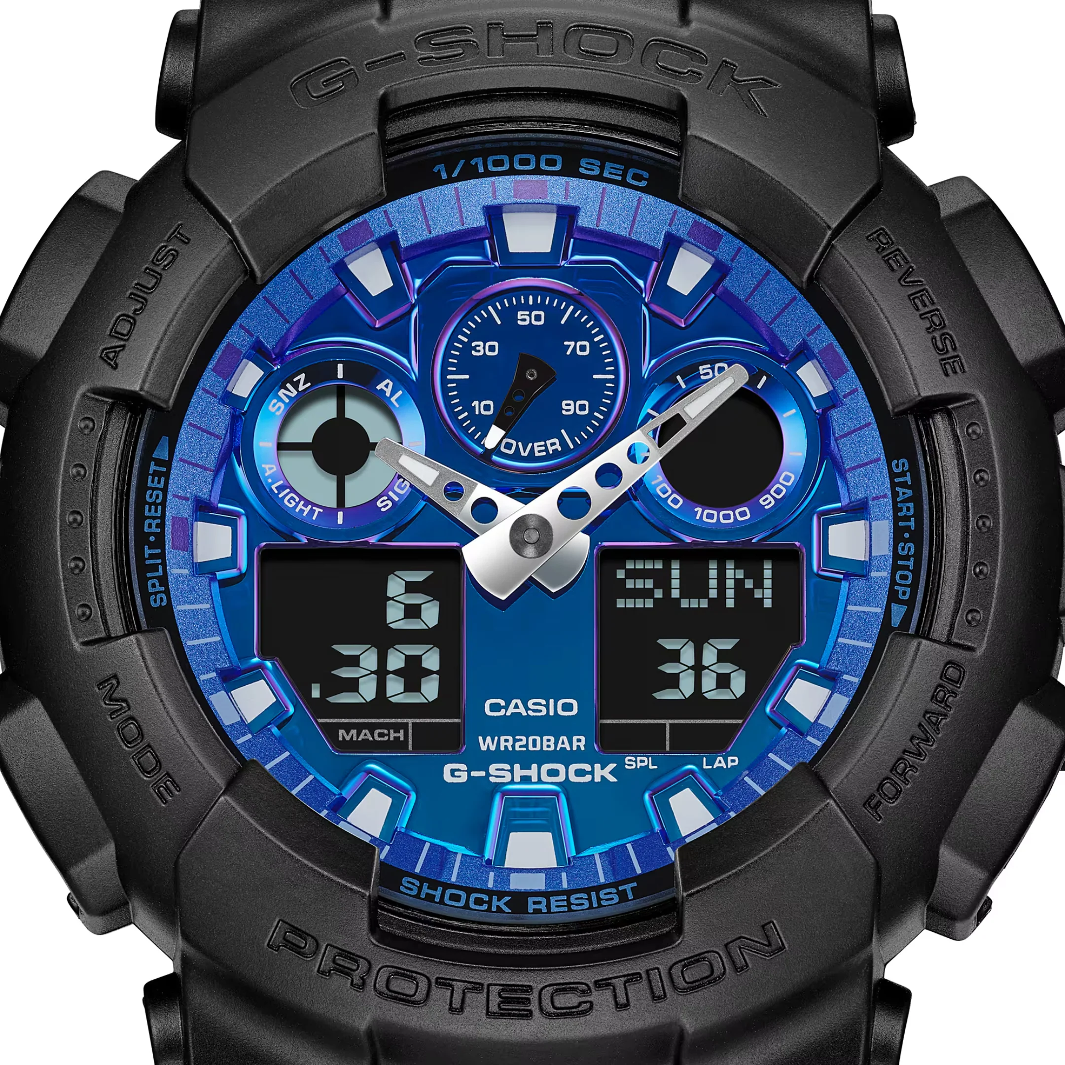 CASIO G-SHOCK GA-100FL-1ADR STANDARD ANALOG-DIGITAL BLUE MEN WATCH - Image 5