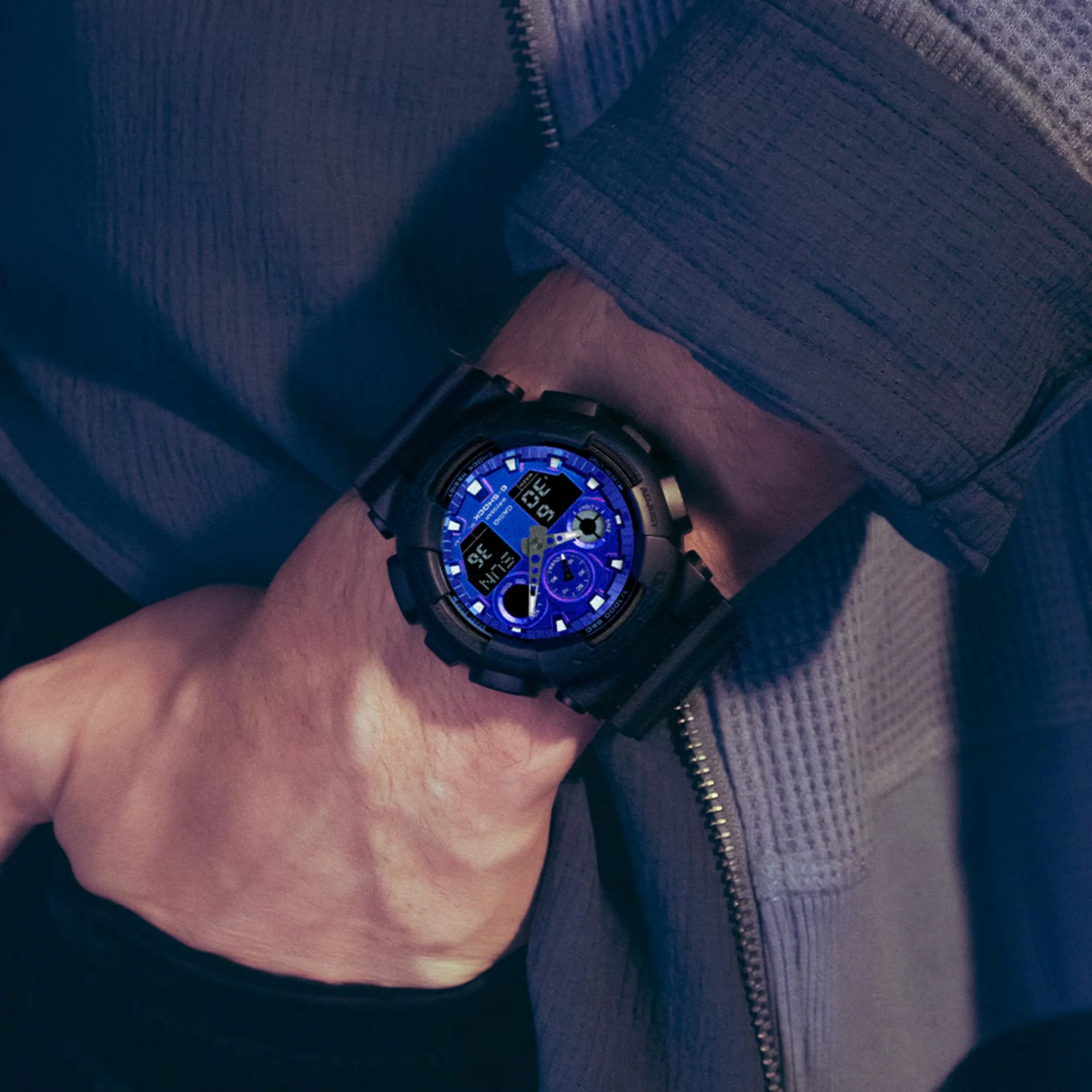CASIO G-SHOCK GA-100FL-1ADR STANDARD ANALOG-DIGITAL BLUE MEN WATCH - Image 7