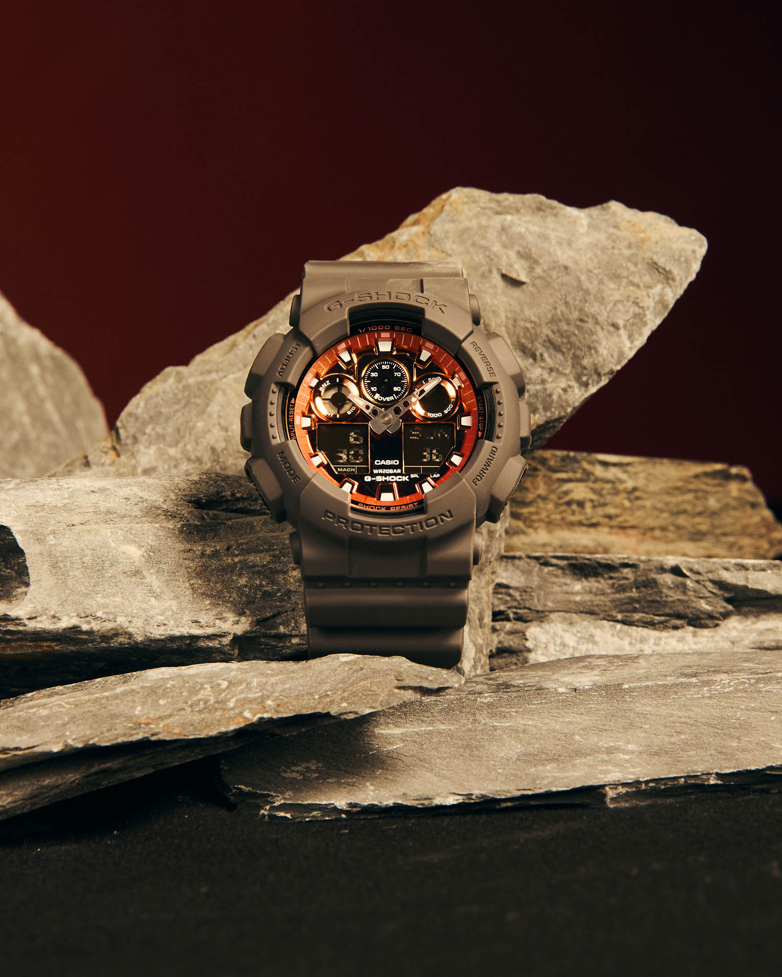 CASIO G-SHOCK GA-100FL-8ADR STANDARD ANALOG-DIGITAL ORANGE MEN WATCH - Image 15
