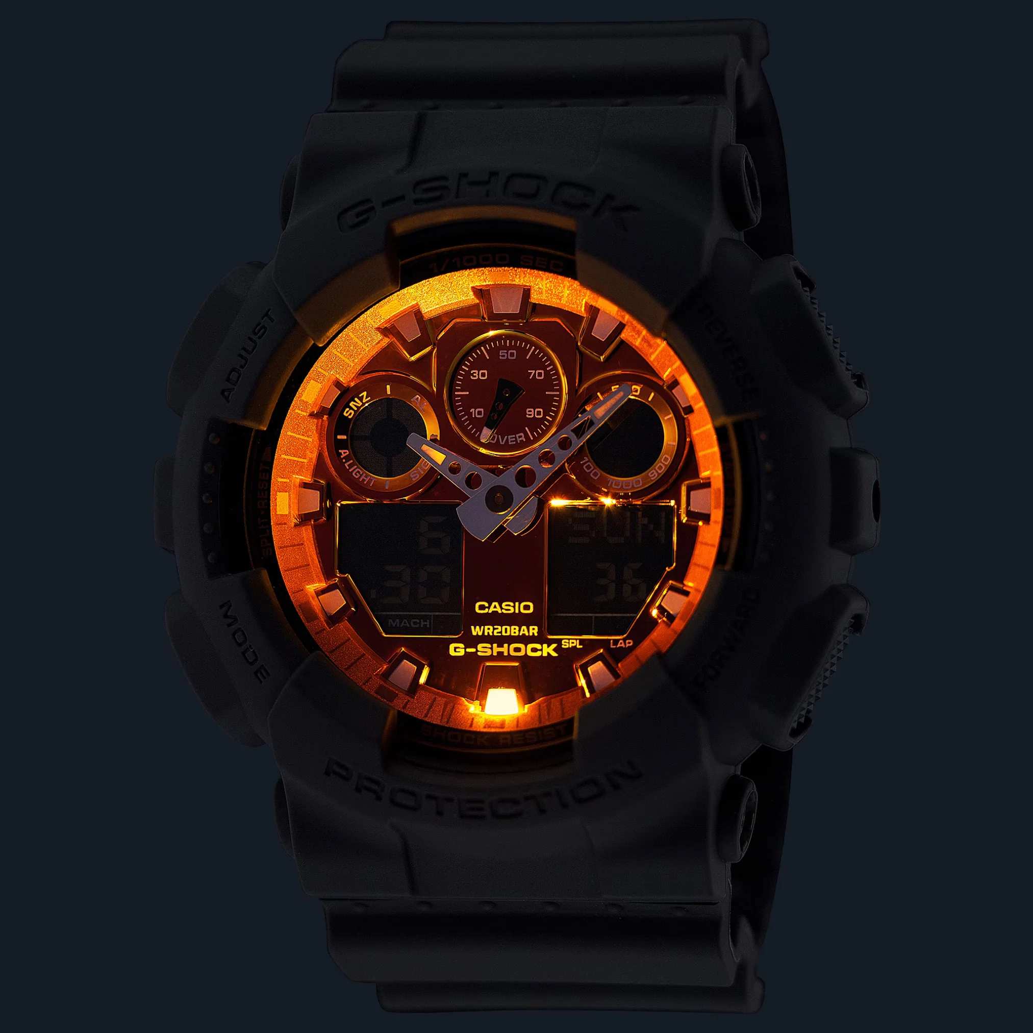 CASIO G-SHOCK GA-100FL-8ADR STANDARD ANALOG-DIGITAL ORANGE MEN WATCH - Image 7