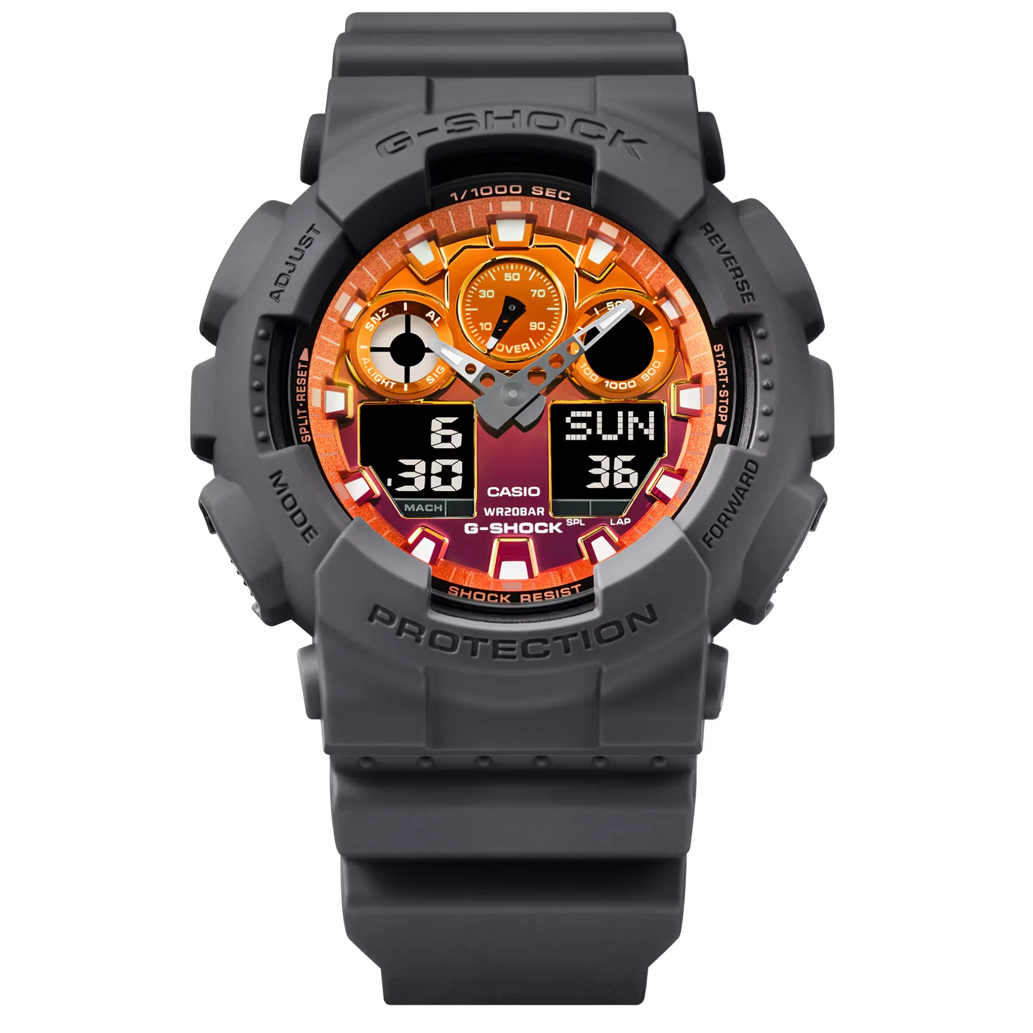 CASIO G-SHOCK GA-100FL-8ADR STANDARD ANALOG-DIGITAL ORANGE MEN WATCH - Image 8