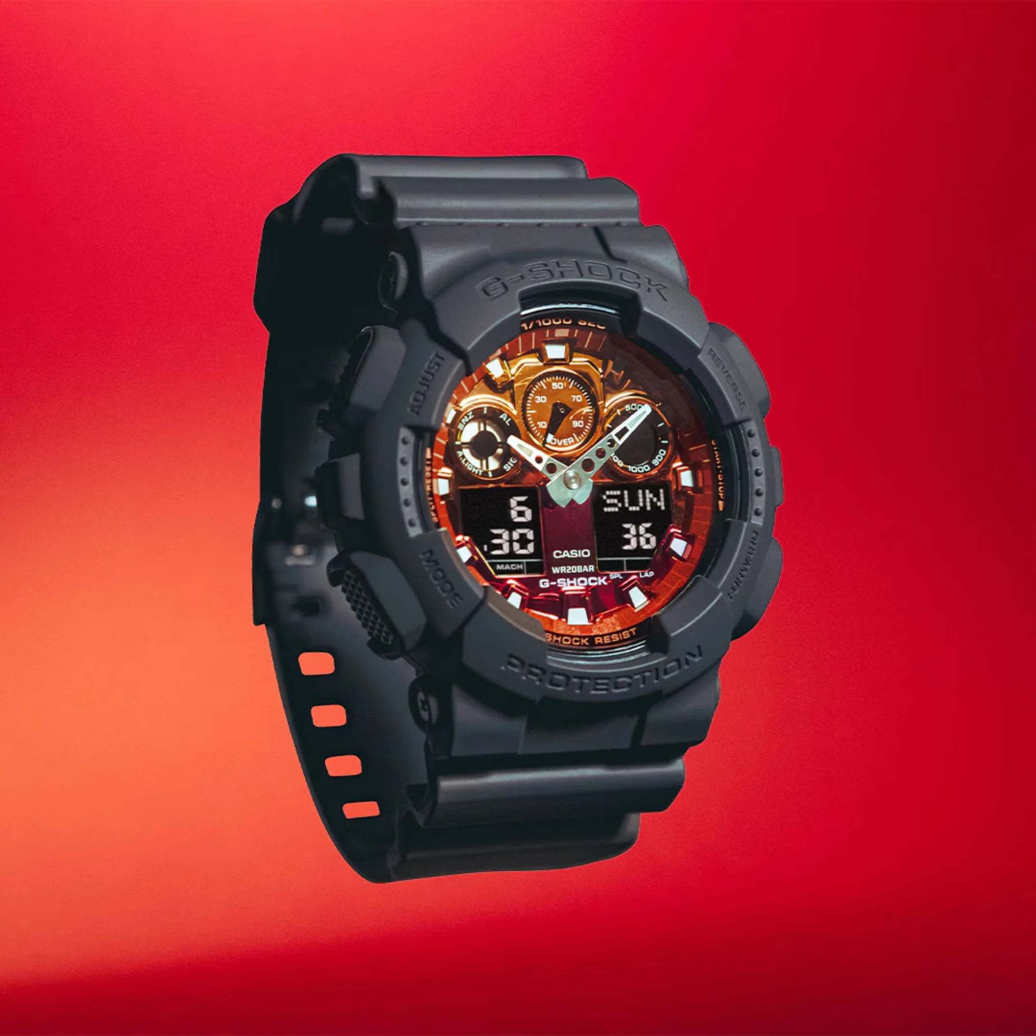 CASIO G-SHOCK GA-100FL-8ADR STANDARD ANALOG-DIGITAL ORANGE MEN WATCH - Image 9