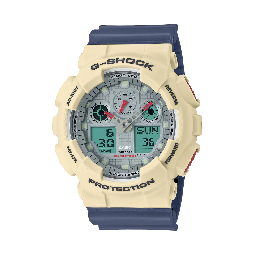 CASIO G-SHOCK GA-100PC-7A2DR STANDARD ANALOG-DIGITAL BLUE WATCH