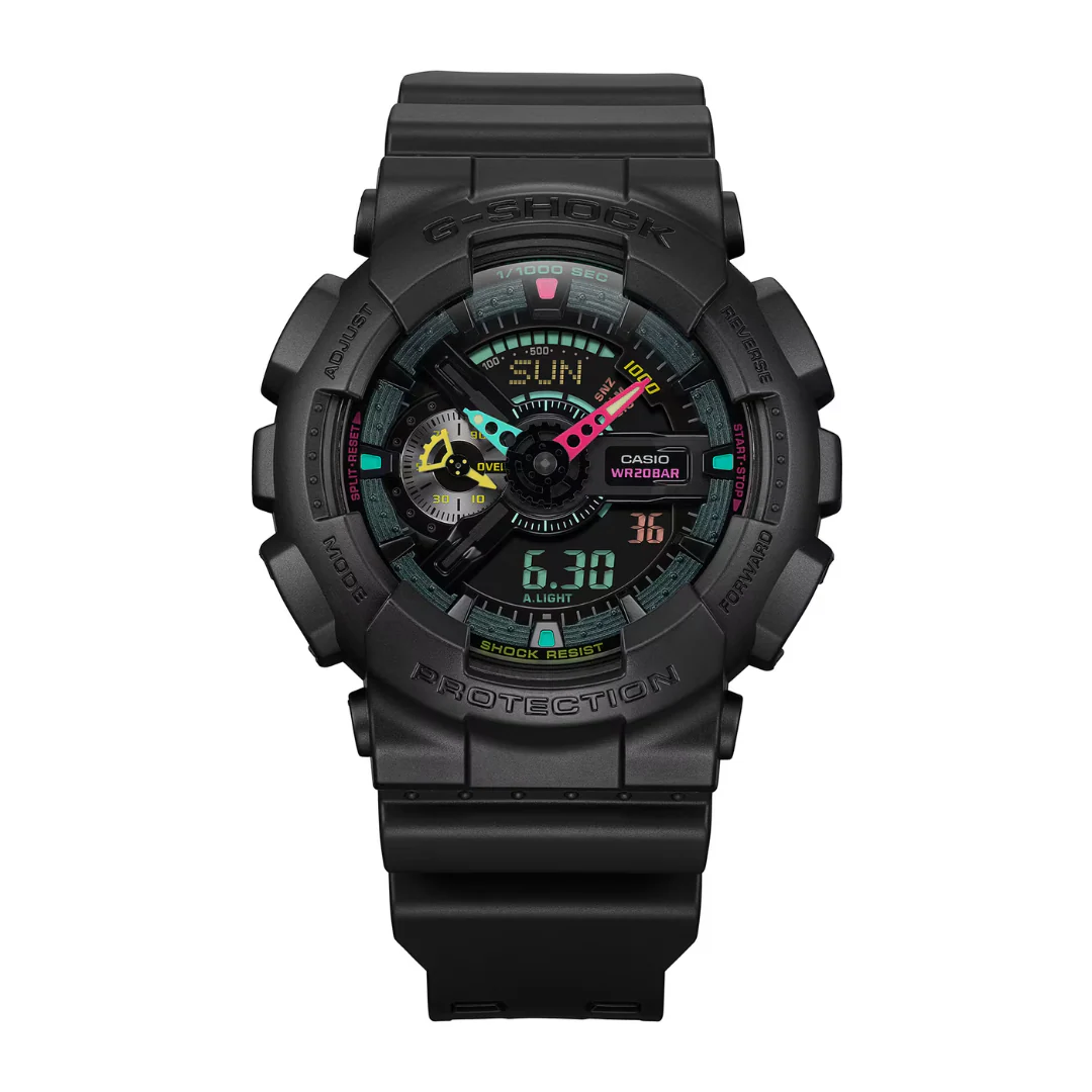 CASIO G-SHOCK GA-110MF-1ADR SPECIAL COLOR ANALOG-DIGITAL BLACK MEN WATCH - Image 3
