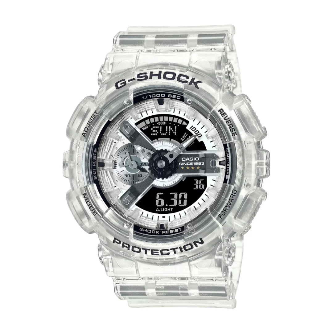 CASIO G-SHOCK GA-114RX-7ADR 40TH ANNIVERSARY CLEAR REMIX ANALOG-DIGITAL TRANSPARENT WATCH