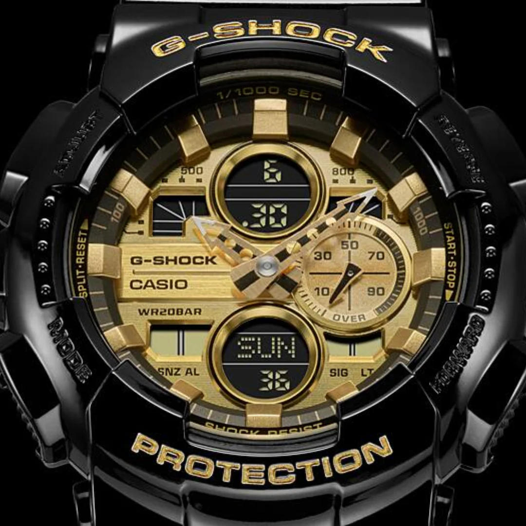 CASIO G-SHOCK GA-140GB-1A1DR SPECIAL COLOUR MODELS BLACK GOLD WATCH - Image 3