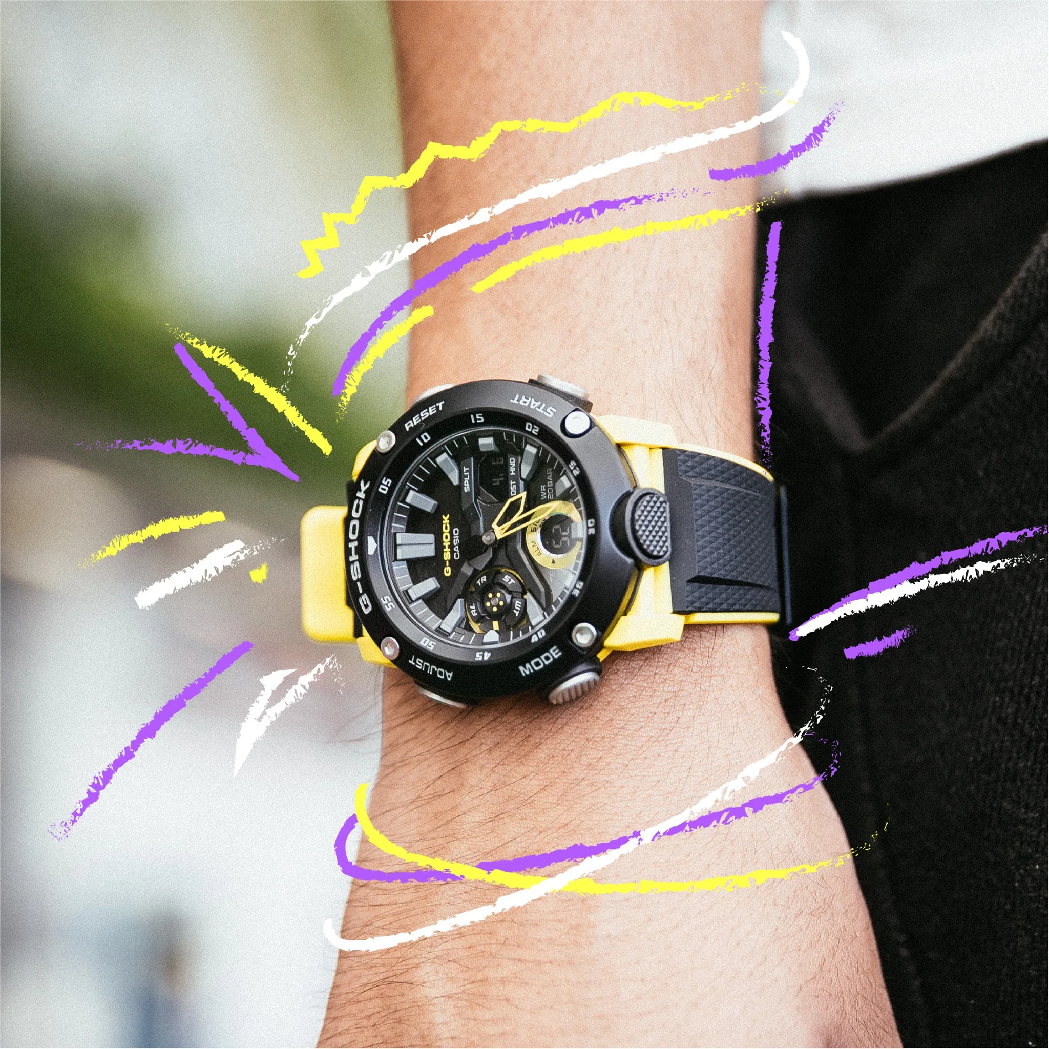 CASIO G-SHOCK GA-2000-1A9DR STANDARD ANALOG-DIGITAL YELLOW BLACK WATCH - Image 5