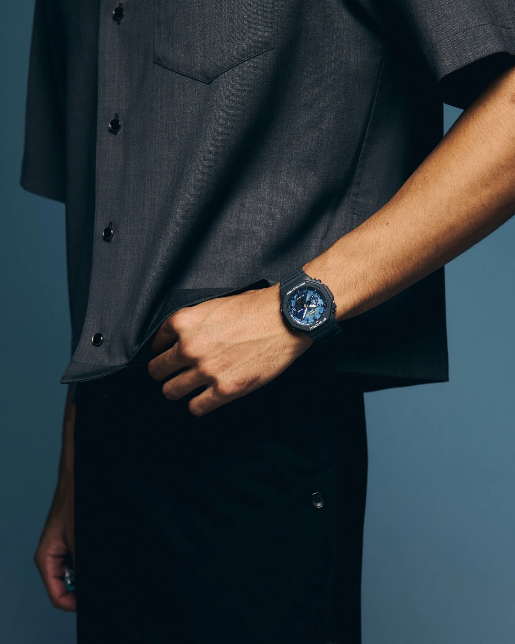 CASIO G-SHOCK GA-2100AS-2ADR STANDARD ANALOG-DIGITAL BLUE MEN WATCH - Image 2