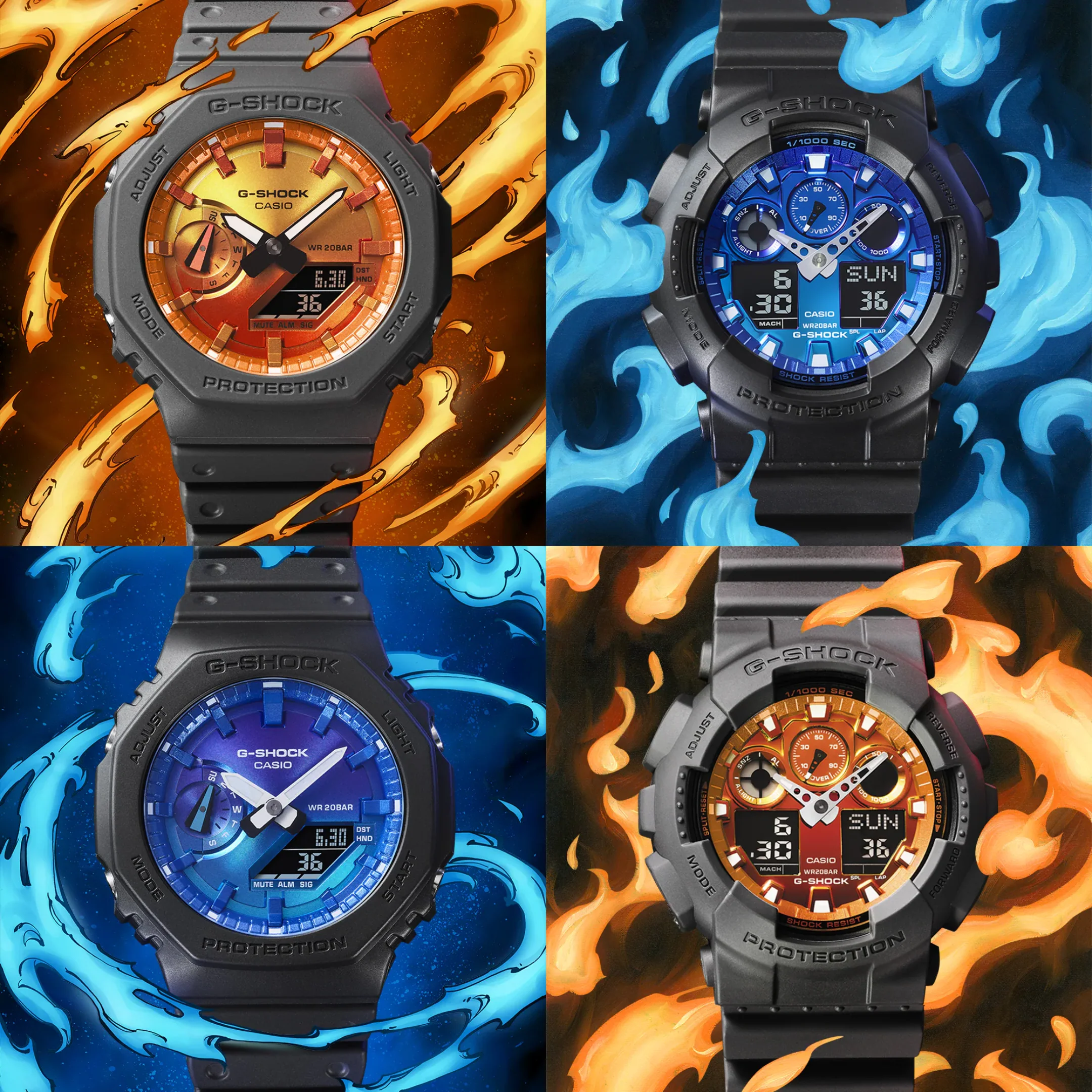 CASIO G-SHOCK GA-2100FL-1ADR STANDARD ANALOG-DIGITAL BLUE MEN WATCH - Image 12