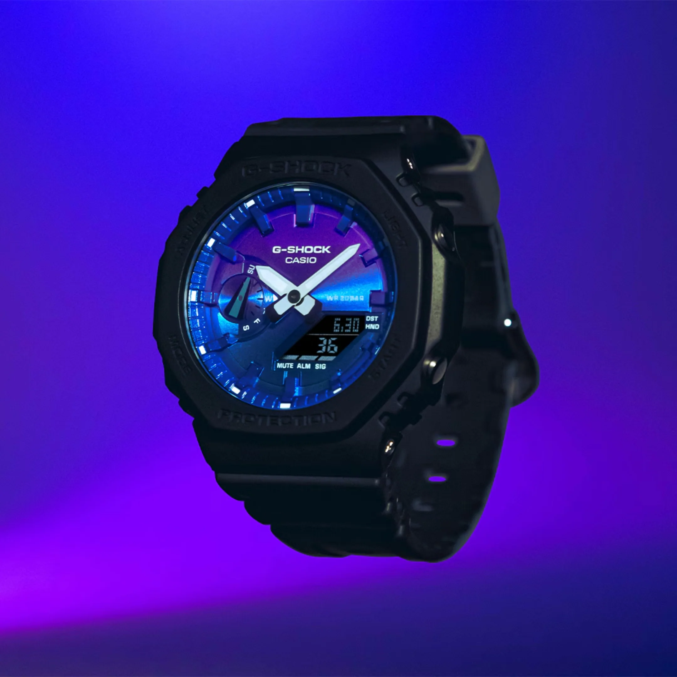 CASIO G-SHOCK GA-2100FL-1ADR STANDARD ANALOG-DIGITAL BLUE MEN WATCH - Image 5