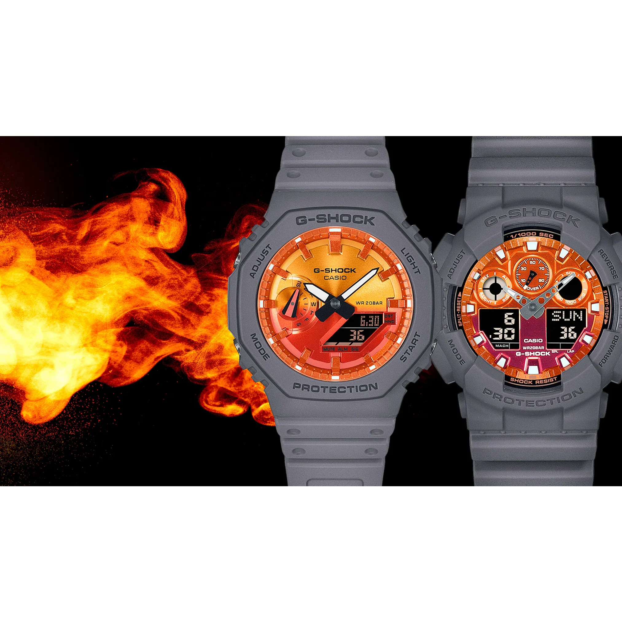 CASIO G-SHOCK GA-2100FL-8ADR STANDARD ANALOG-DIGITAL ORANGE MEN WATCH - Image 10