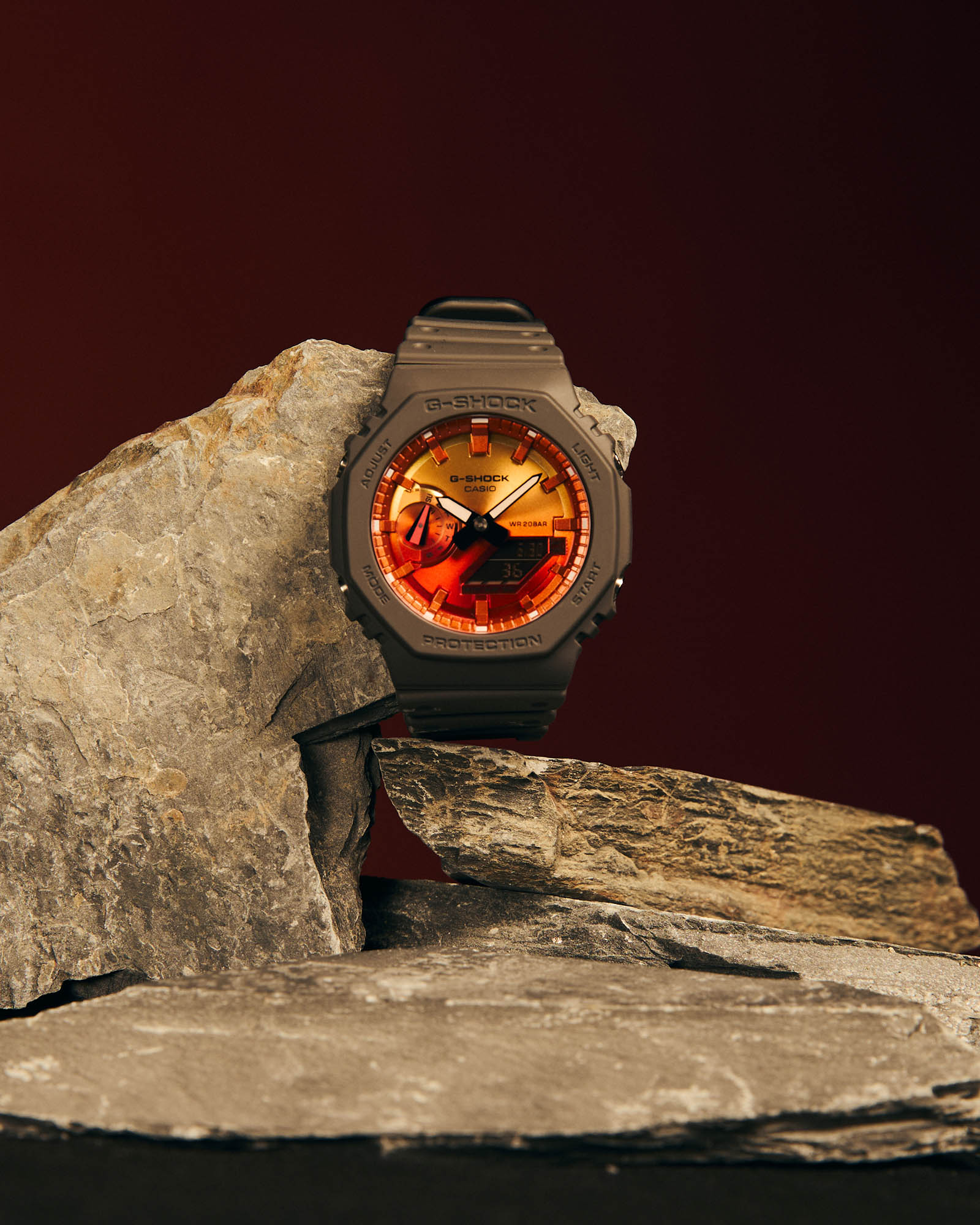 CASIO G-SHOCK GA-2100FL-8ADR STANDARD ANALOG-DIGITAL ORANGE MEN WATCH - Image 14