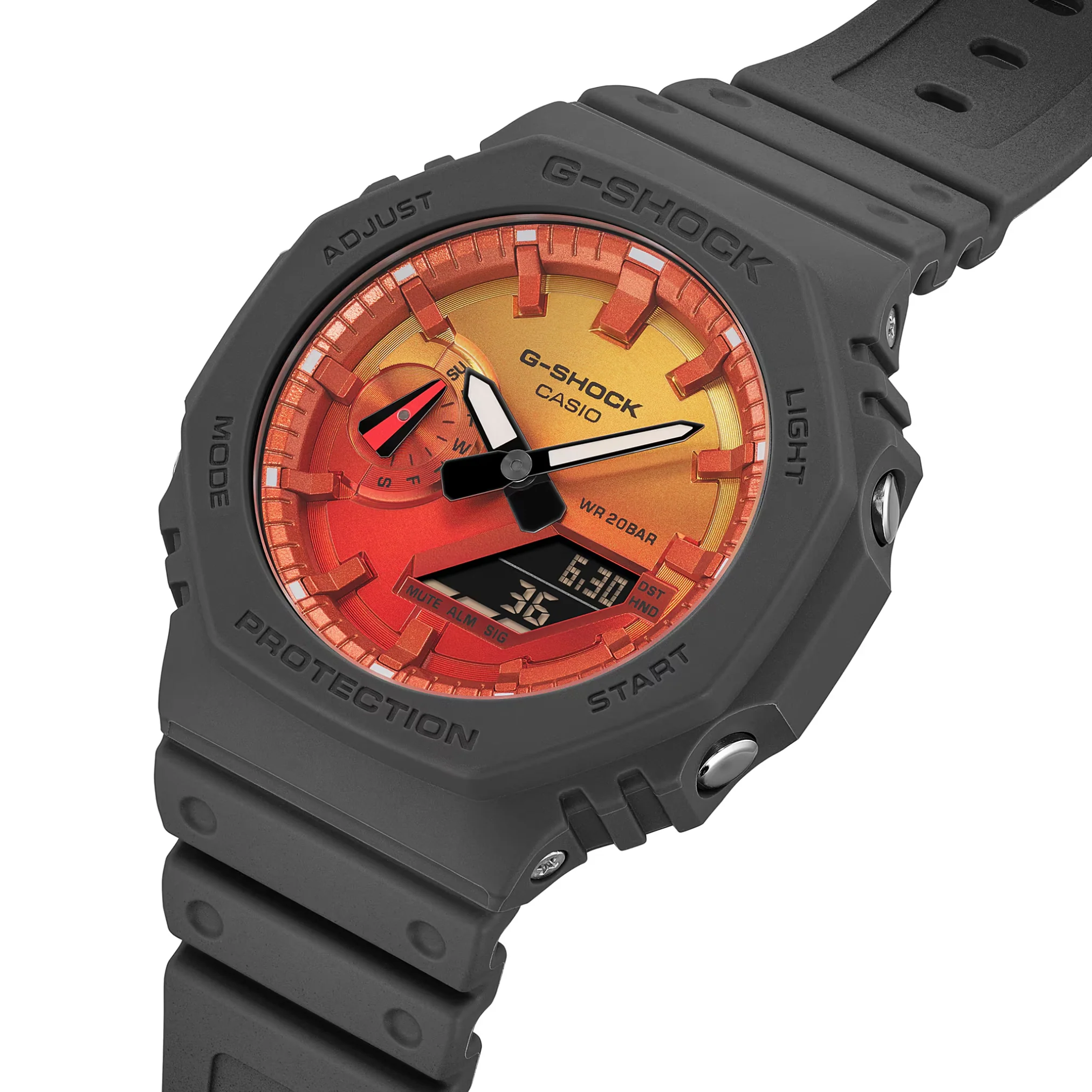CASIO G-SHOCK GA-2100FL-8ADR STANDARD ANALOG-DIGITAL ORANGE MEN WATCH - Image 2