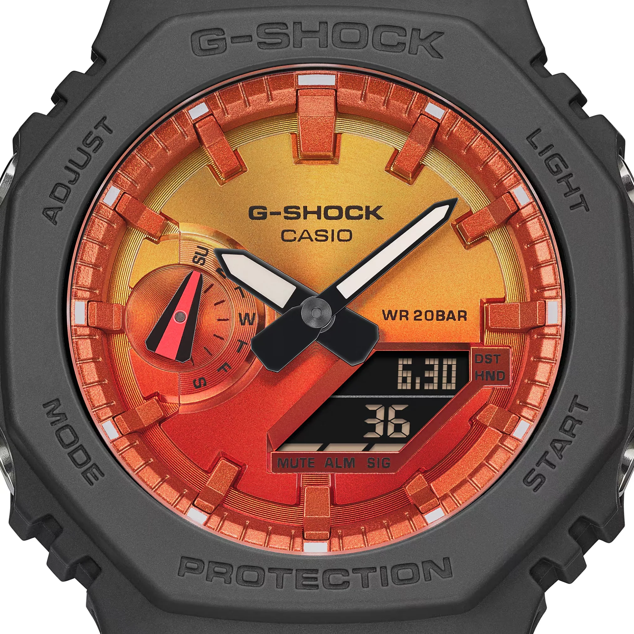 CASIO G-SHOCK GA-2100FL-8ADR STANDARD ANALOG-DIGITAL ORANGE MEN WATCH - Image 6