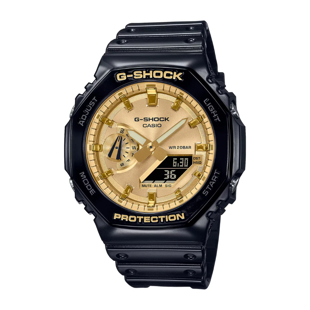 CASIO G-SHOCK GA-2100GB-1ADR ANALOG-DIGITAL BLACK GOLD WATCH