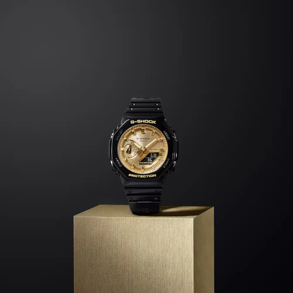CASIO G-SHOCK GA-2100GB-1ADR ANALOG-DIGITAL BLACK GOLD WATCH - Image 2