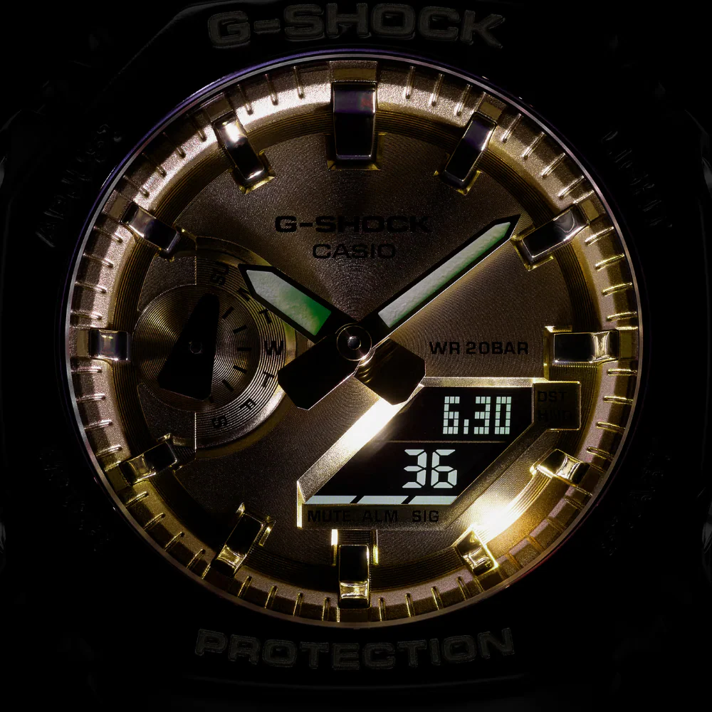 CASIO G-SHOCK GA-2100GB-1ADR ANALOG-DIGITAL BLACK GOLD WATCH - Image 6