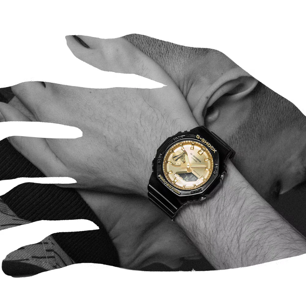 CASIO G-SHOCK GA-2100GB-1ADR ANALOG-DIGITAL BLACK GOLD WATCH - Image 9