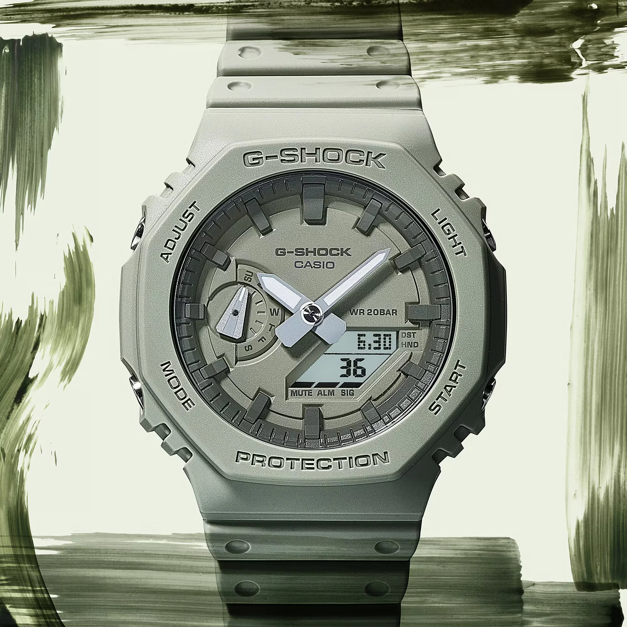 CASIO G-SHOCK GA-2100NC-3ADR ANALOG-DIGITAL GREEN MEN WATCH - Image 2