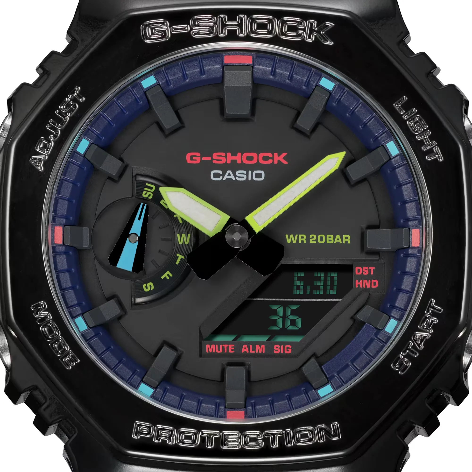CASIO G-SHOCK GA-2100RGB-1ADR VIRTUAL RAINBOW ANALOG DIGITAL BLACK WATCH - Image 3