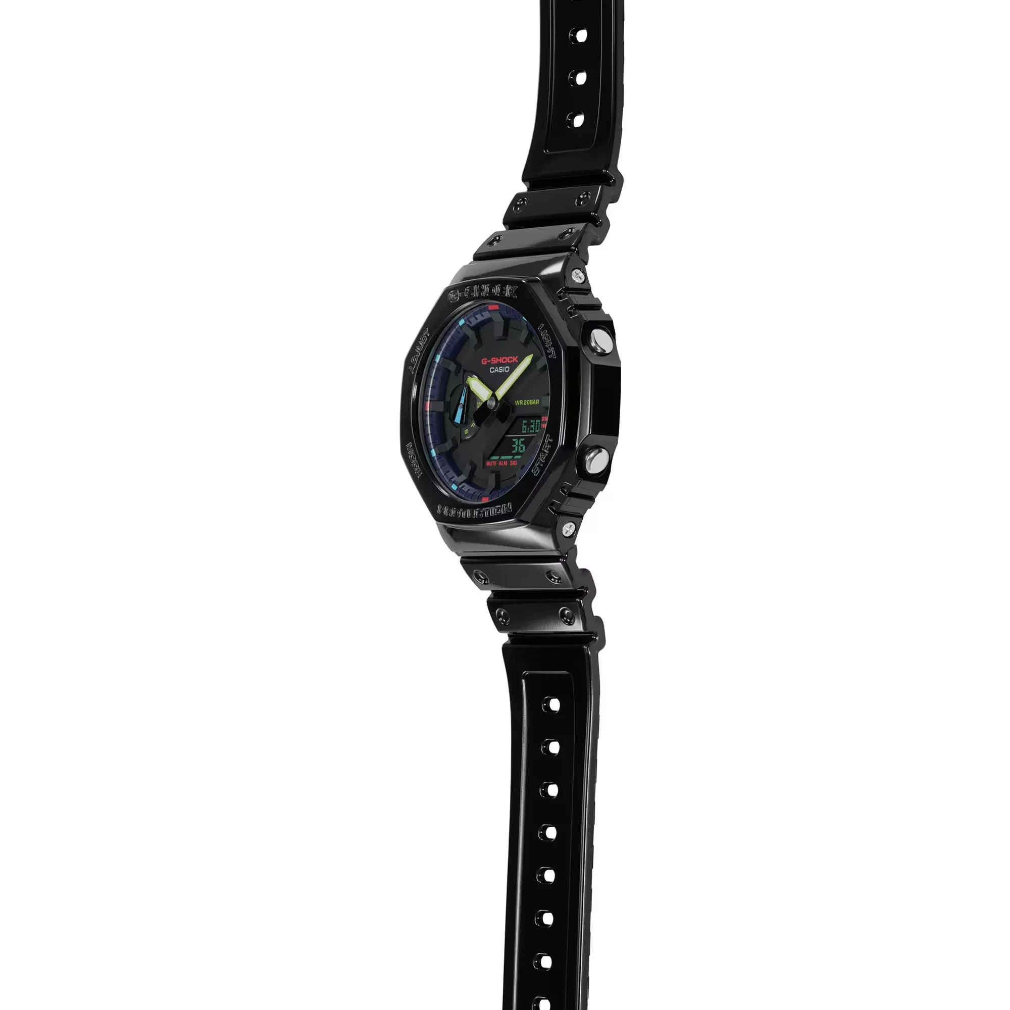 CASIO G-SHOCK GA-2100RGB-1ADR VIRTUAL RAINBOW ANALOG DIGITAL BLACK WATCH - Image 5