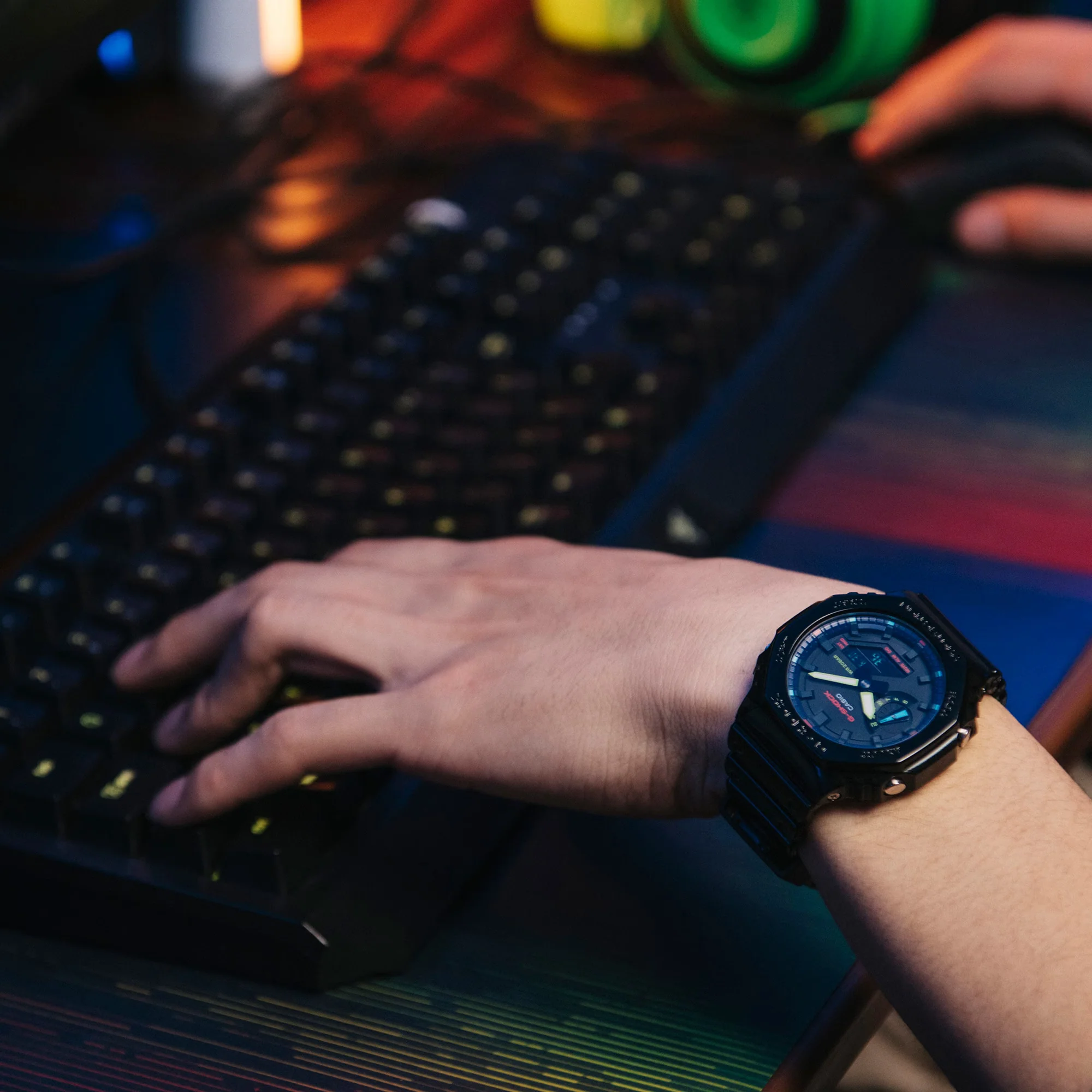 CASIO G-SHOCK GA-2100RGB-1ADR VIRTUAL RAINBOW ANALOG DIGITAL BLACK WATCH - Image 9