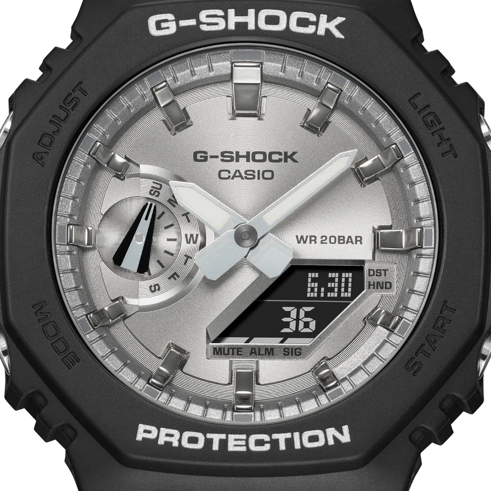CASIO G-SHOCK GA-2100SB-1ADR ANALOG-DIGITAL BLACK SILVER WATCH - Image 3
